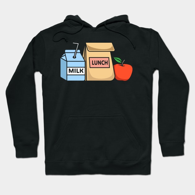 Lunch Milk Apple Hoodie by maxcode